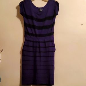 Purple and black striped dress